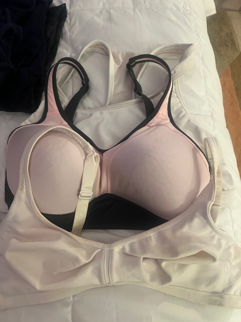 Champion Light Pink and Black Padded Sports Bra Duo